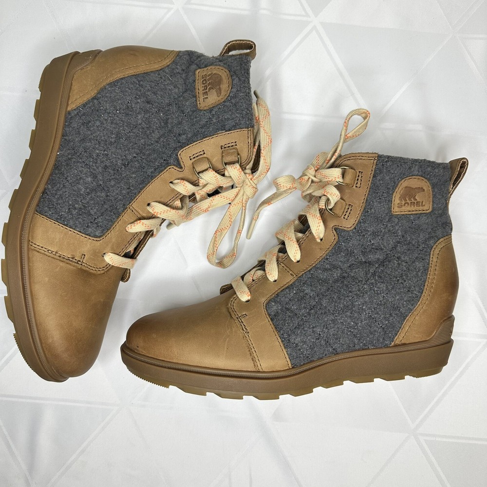 New Sorel Women’s Evie II NW Lace Boots Velvet Tan/Gum Size 10.5