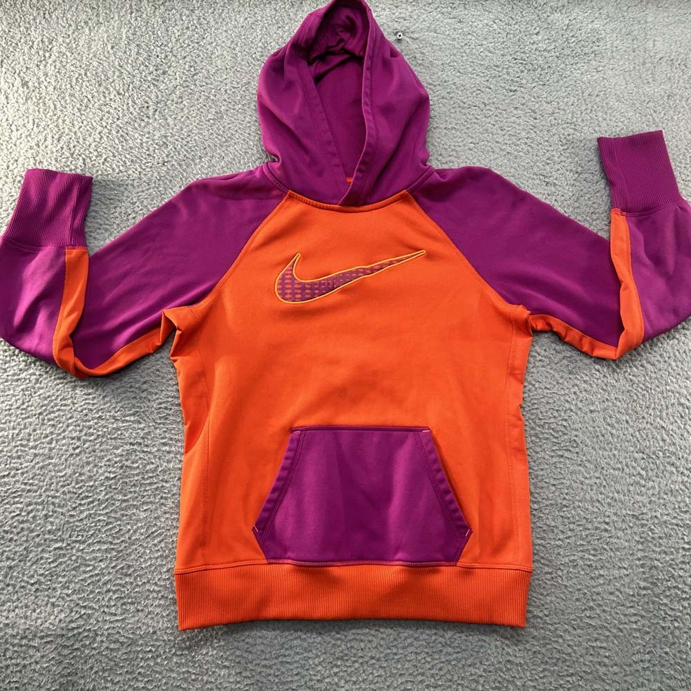 Nike Hoodie Sweatshirt Mens Medium Therma Fit Center Logo Swoosh