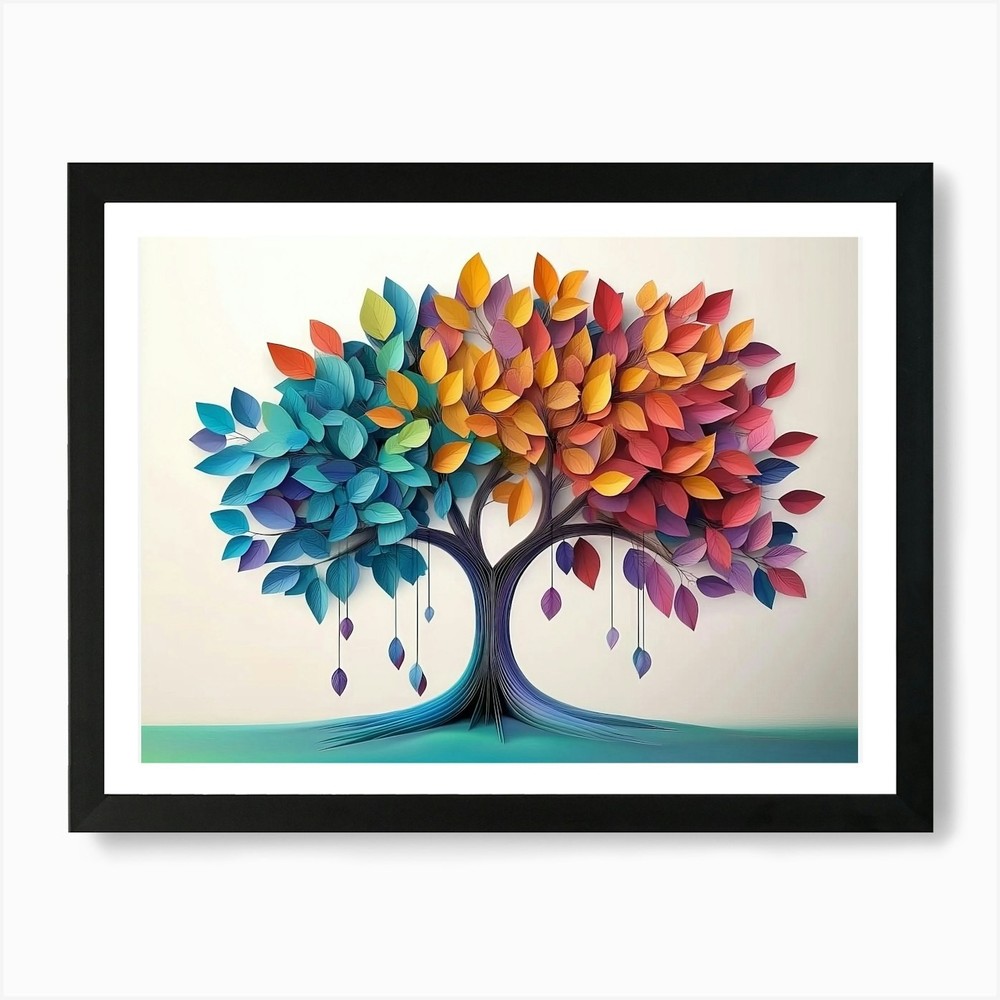 Tree of Life 58 Framed Wall Art Canvas Print Poster Picture  
