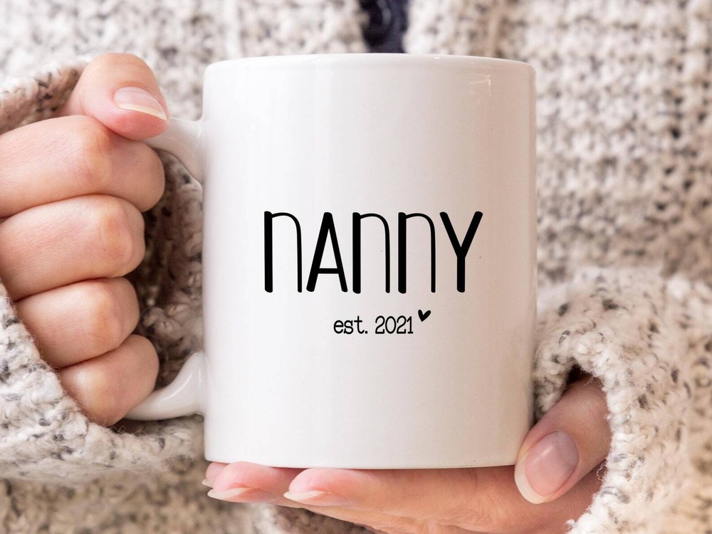 Nanny Est 2021 Coffee Mug Pregnancy Announcement Coffee Mug Custom Gift To