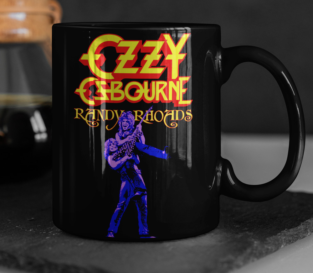 Ozzy Osbourne and Randy Rhoads Mug Cup Black 11oz 2 Sides