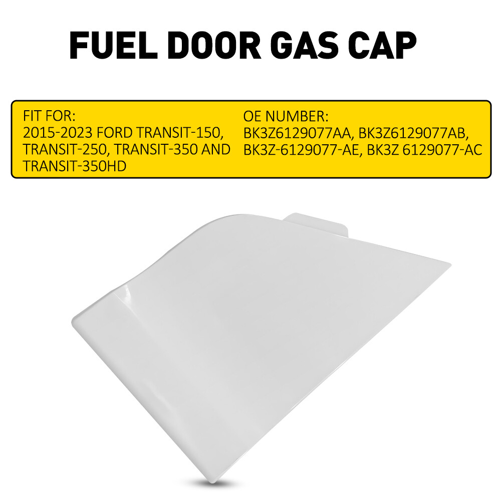White Fuel Door Gas Cap Hatch Cover Trim Panel For Ford Transit 2015-23 Replace