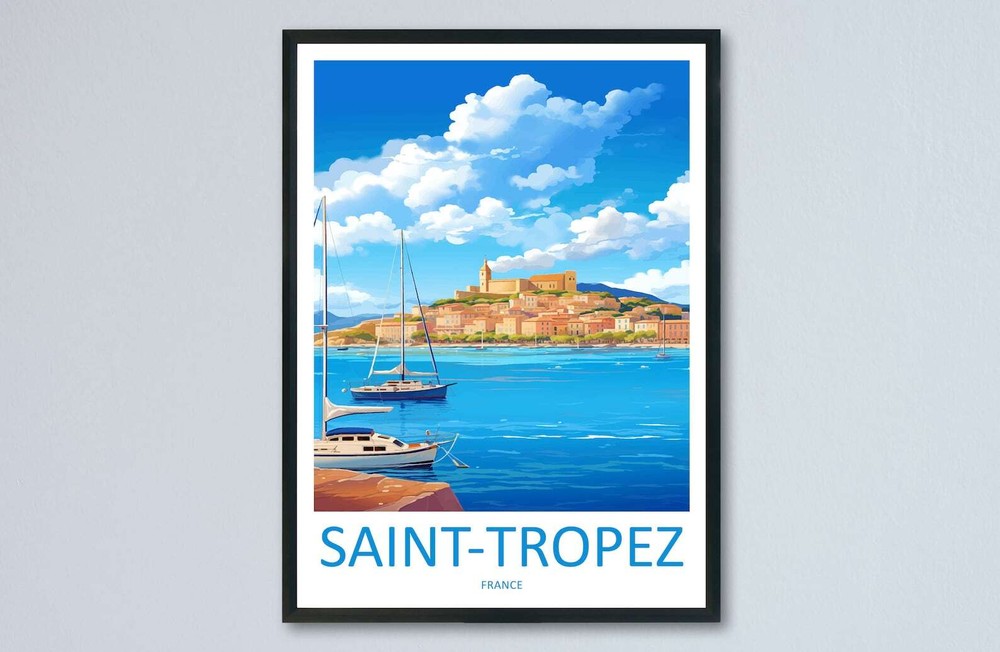 Sainttropez Print Sainttropez Home Decor Cityscape Art Print Sainttropez Wall