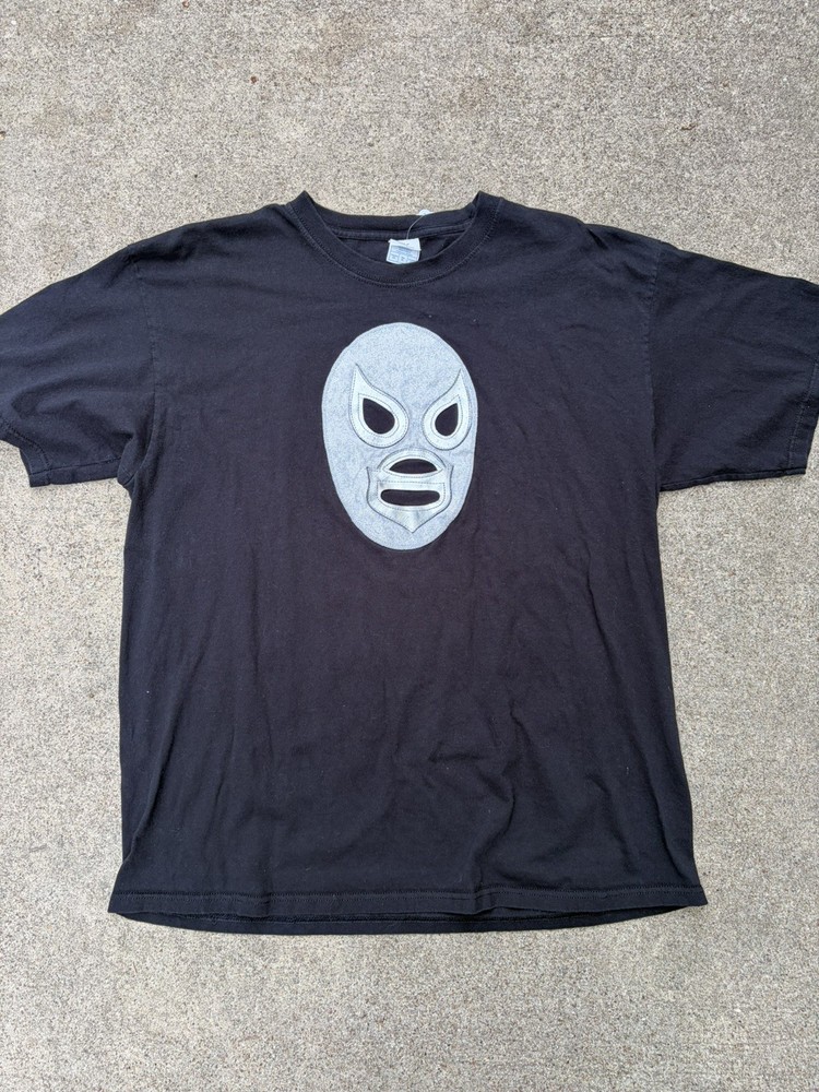 Vintage Y2K Lucha Libre El Santo Black Wrestling Mask T Shirt Men’s Size XL
