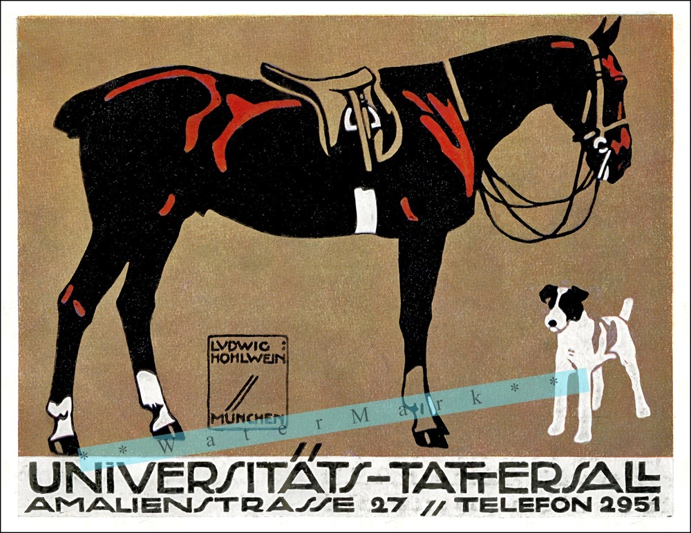 1912 München Germany Universität Tattersall Vintage Retro Poster Print