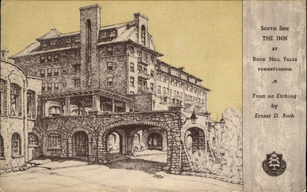 Inn at Buck Hill Falls Pennsylvania artist Ernest D Roth c1910 vintage postcard