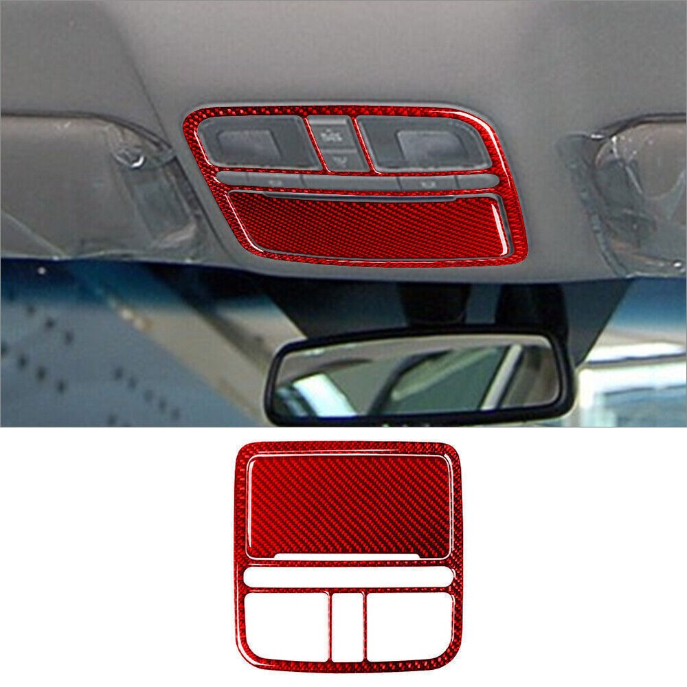 Hyundai Azera Red Carbon Fiber Overhead Console Cover Trim 2Pcs