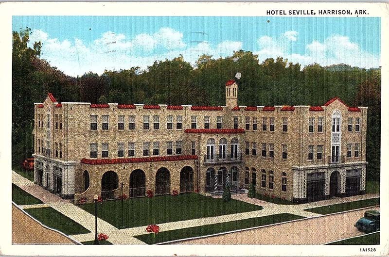 Postcard HOTEL SCENE Harrisson Arkansas AR m/09 AI9277