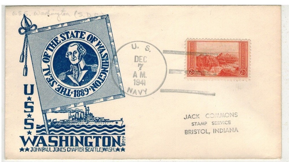 WW2 Patriotic PEARL HARBOR HAWAII DAY 12/7/1941 U.S. NAVY CANCEL BY STAEHLE
