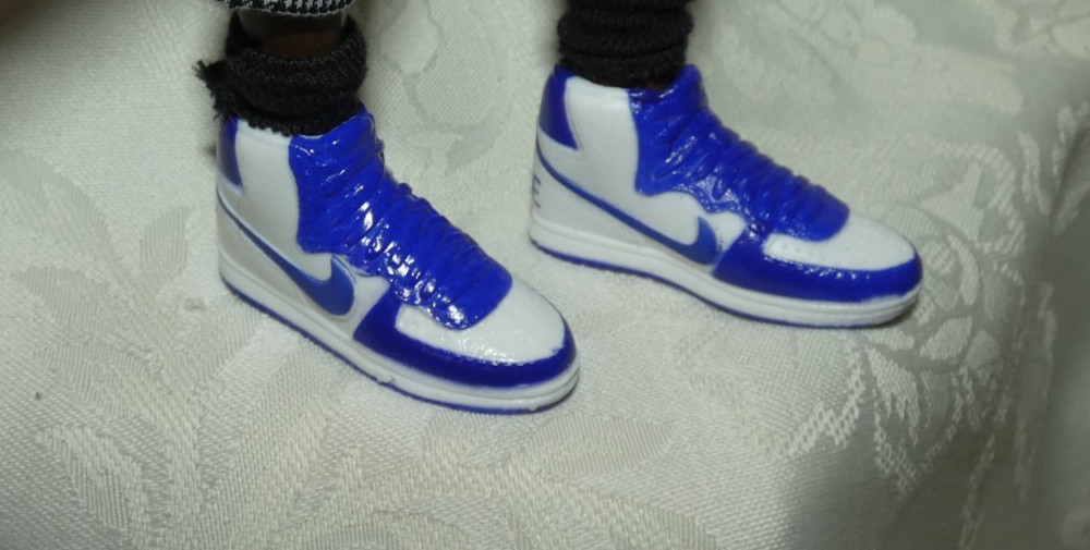Mattel Ken LeBron James Kenbassadors Blue White Nike Shoes Sneakers for Doll