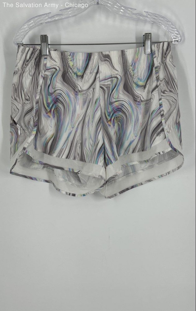 Athleta Womens Multicolor Marble Print Pull-On Activewear Athletic Shorts Size M