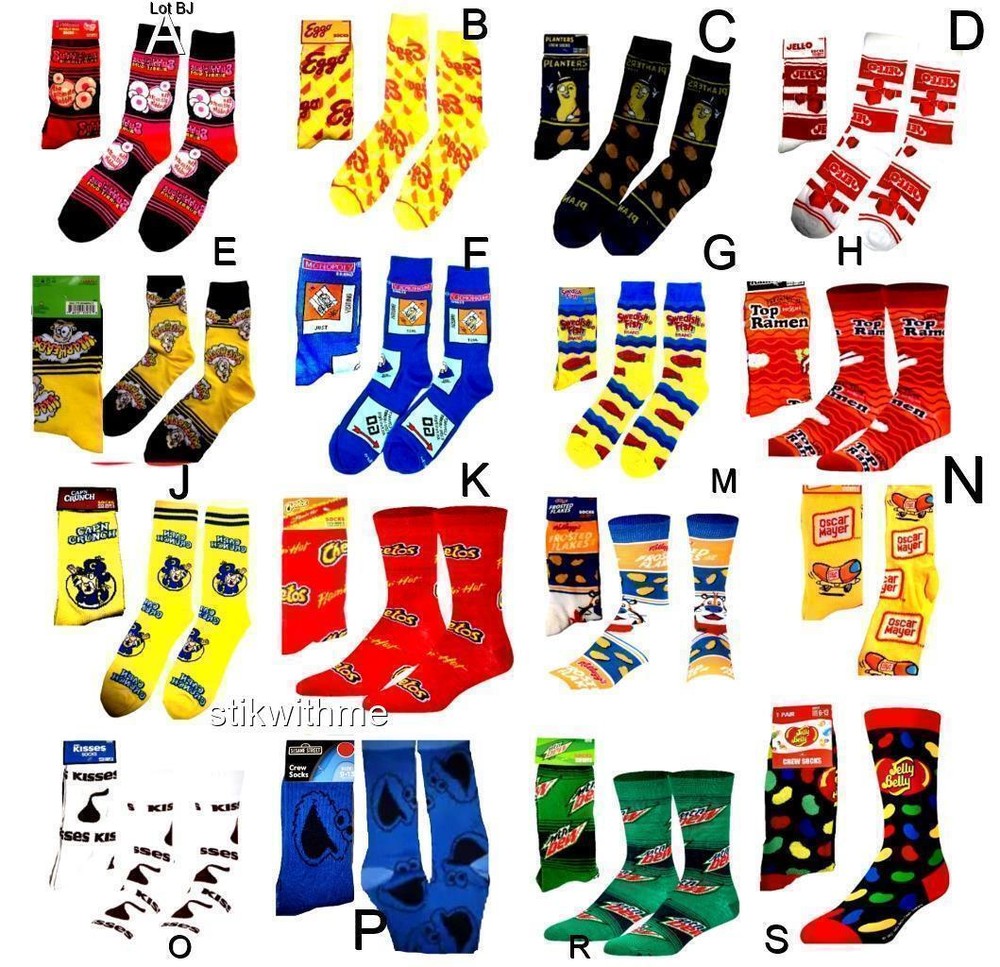 Odd Sox Crazy SOCKS Novelty FOOD CREW SOCKS Women's Men's {Size 6-12} NEW Lot# 5