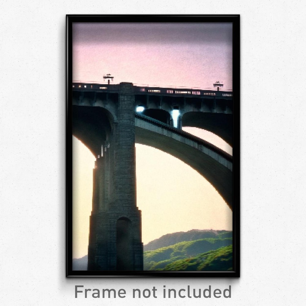 Pixel Art Poster - Basic Viaduct (8 Bit Psychedelic Trippy Video Game Print)