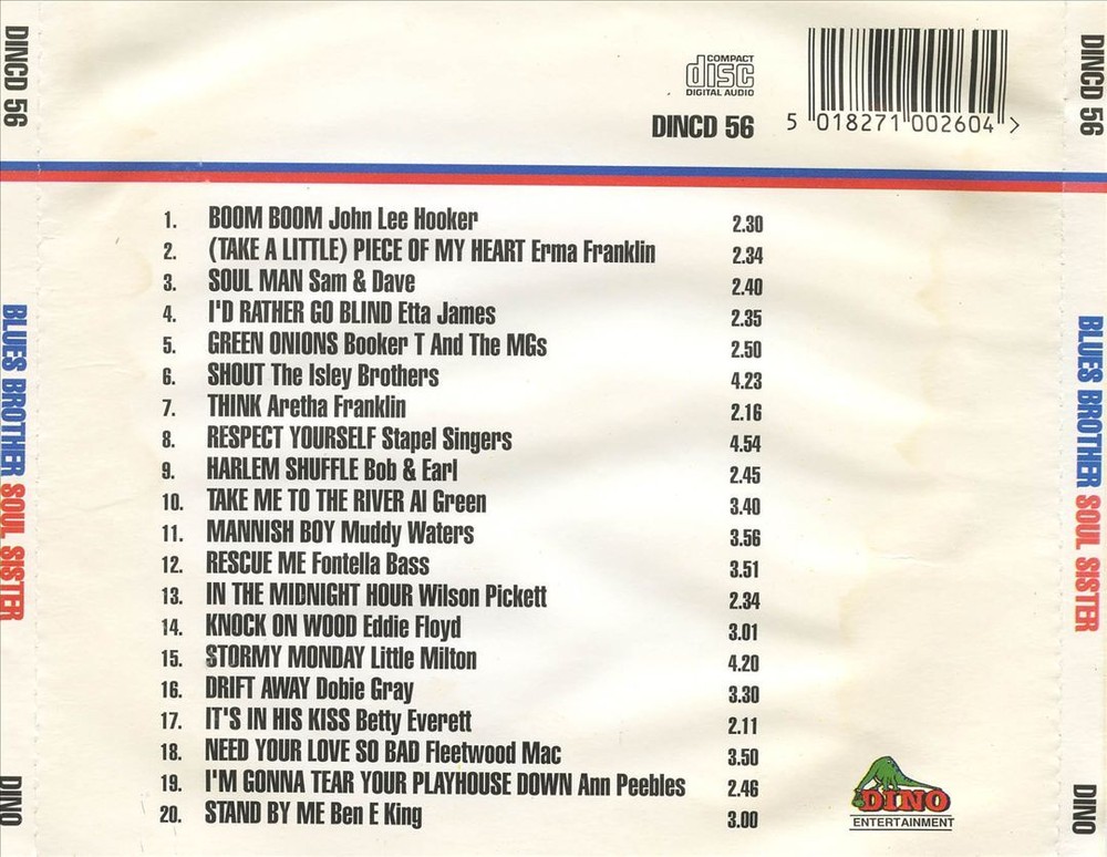 Various Artists Blues Brother Soul Sister Dino Brand New CD