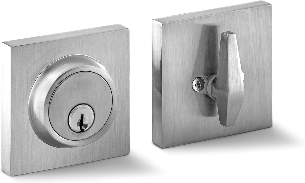 Slim Modern Single Cylinder Deadbolt Lock for Front Door Contemporary Design