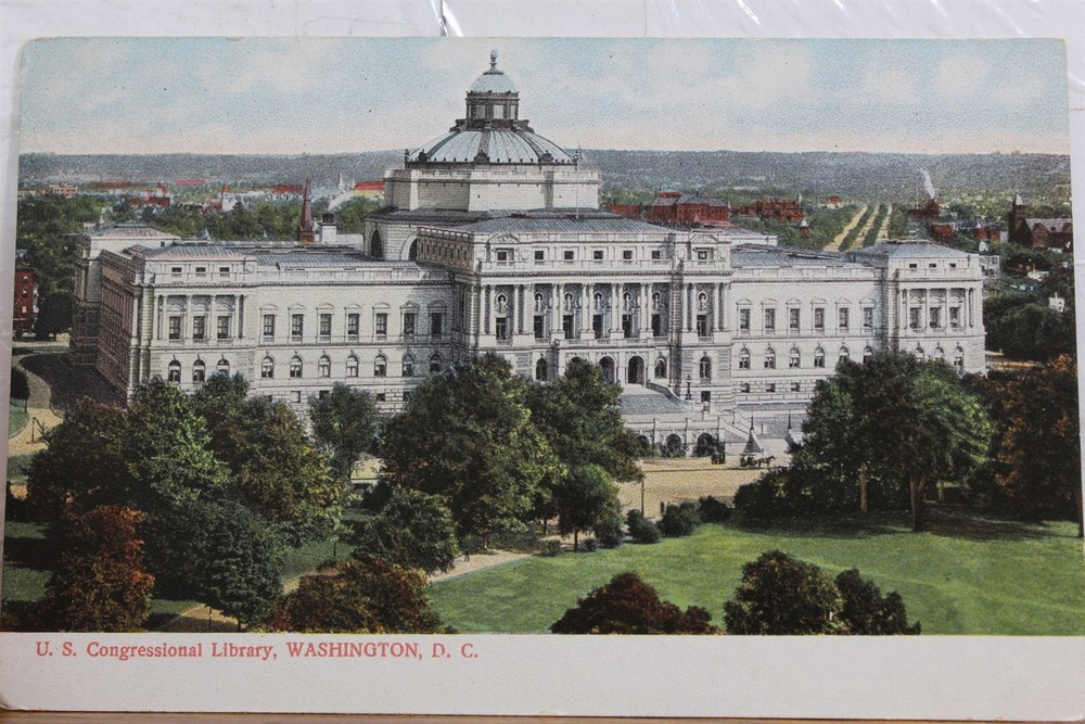 Washington DC US Congressional Library Postcard Old Vintage Card View Standard