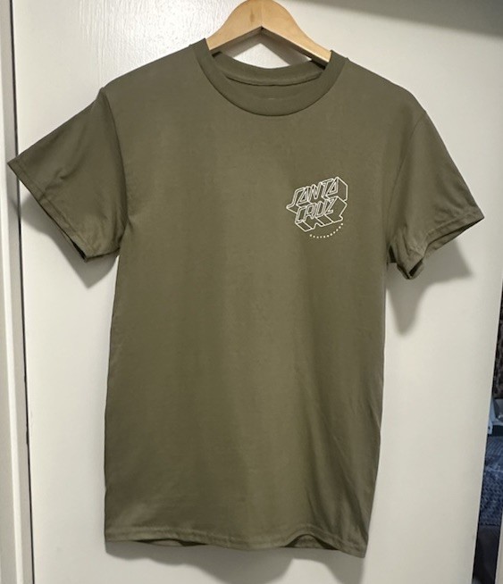 Santa Cruz Skateboards Mens Size S Small Olive Green Cotton T Shirt