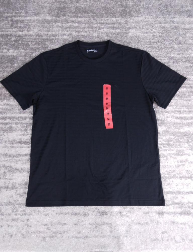 Calvin Klein Shirt Men's Black Medium Crew Neck Short Sleeve Dress Tee