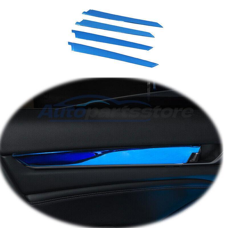 Fits For Honda Accord 2018-2022 Blue Titanium Inner Door Panel Strip Cover Trim