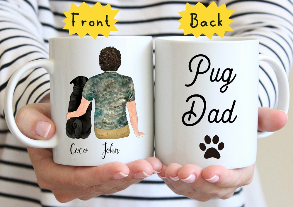Pug Dad Mug Pug Dad Gift Pug Dad Coffee Mug Custom Pug Dad Gift Pet Dad Gift