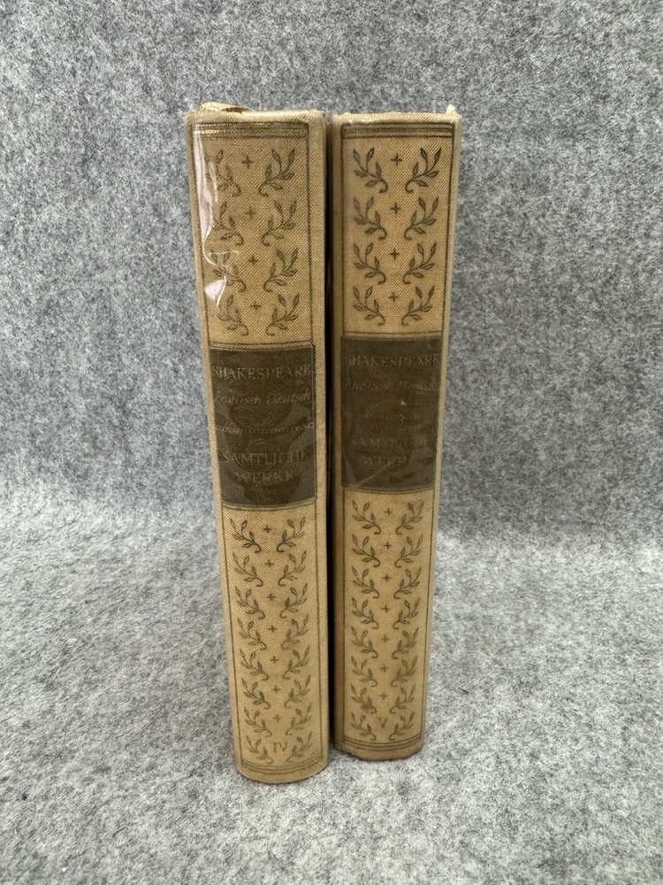 Shakespeare Works English & German Vol 4 & 5 HC Antique Bilingual Set
