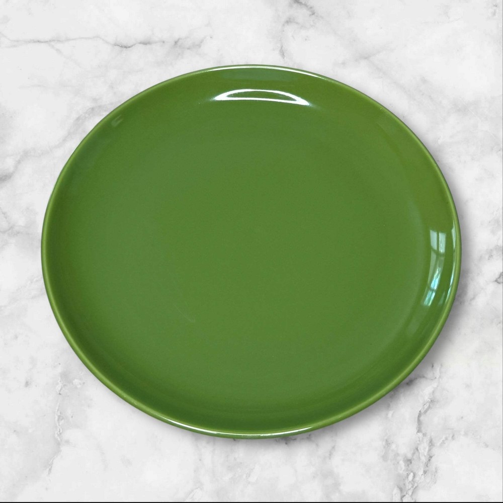 Crate & Barrel Green Glazed Dinner Plates | Set of 4 | Excellent Condition