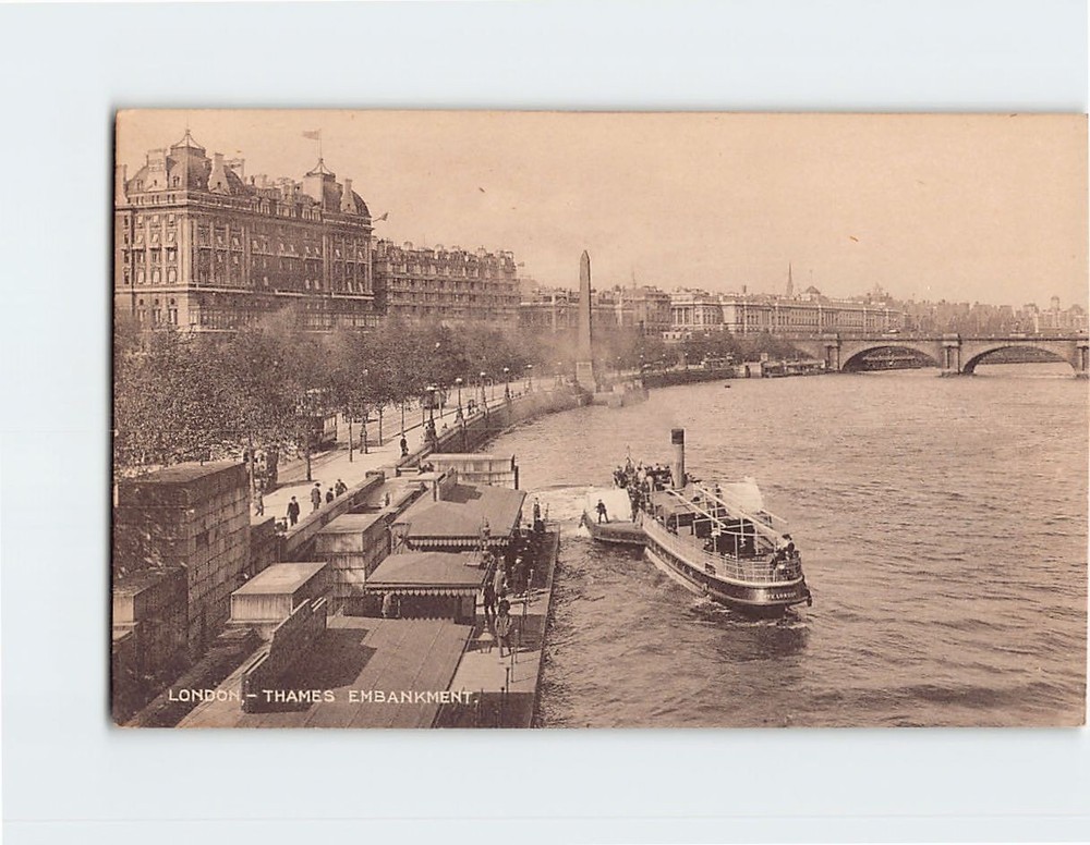 Postcard Thames Embankment London England