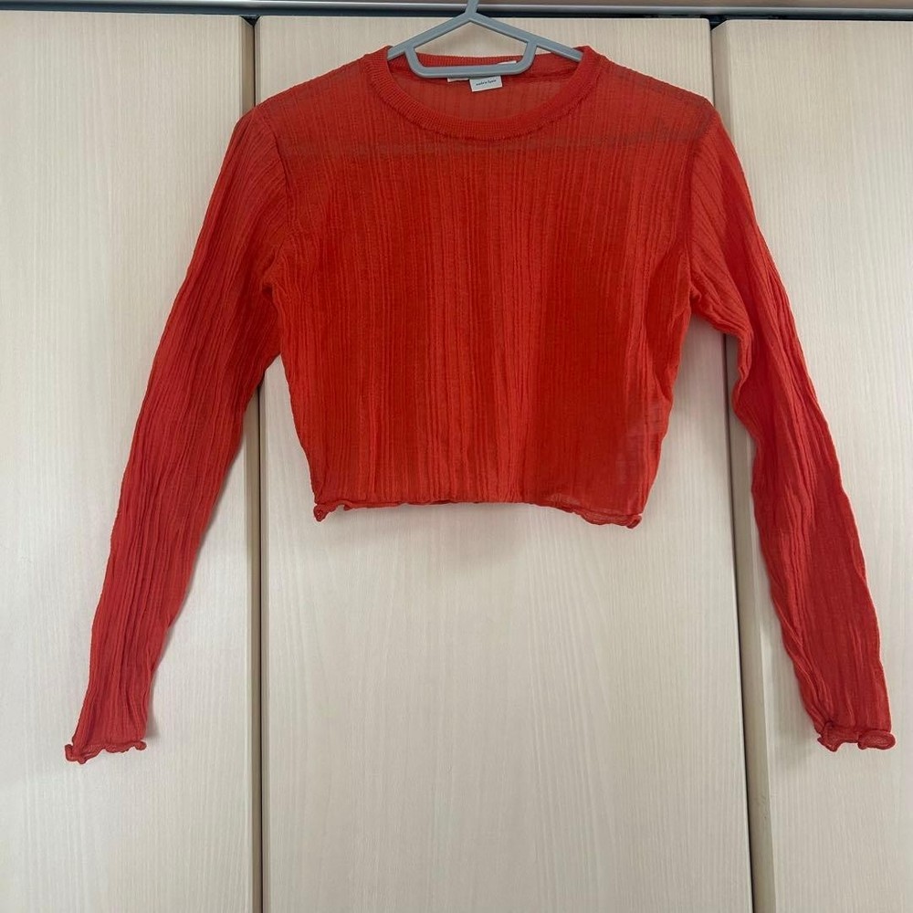 Paloma Wool Cropped Top Long Sleeve Orange S Good condition