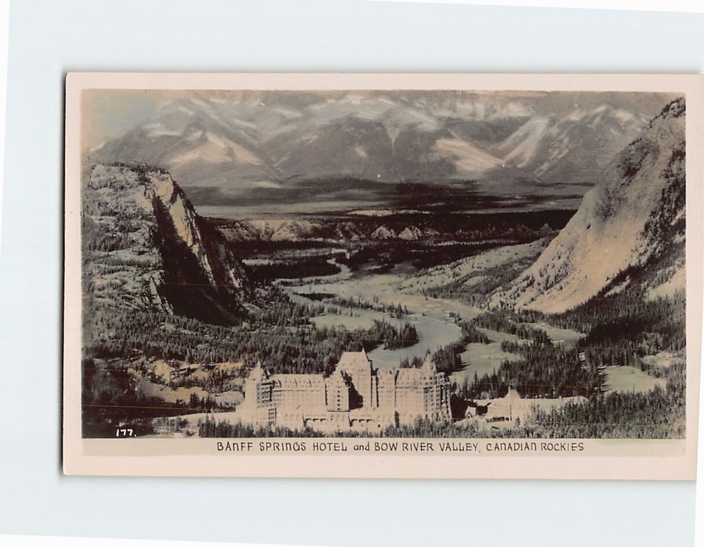 Postcard Banff Springs Hotel & Bow River Valley Canada