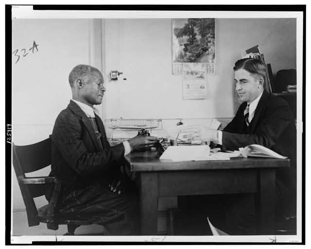 Oxford North Carolina 1936 Rehabilitation Client Repays Loan Office Meeting