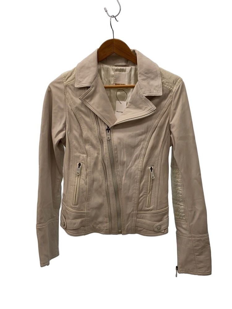 Diesel Double Riders Jacket/S/Sheep Leather/Wht/Plain 3476