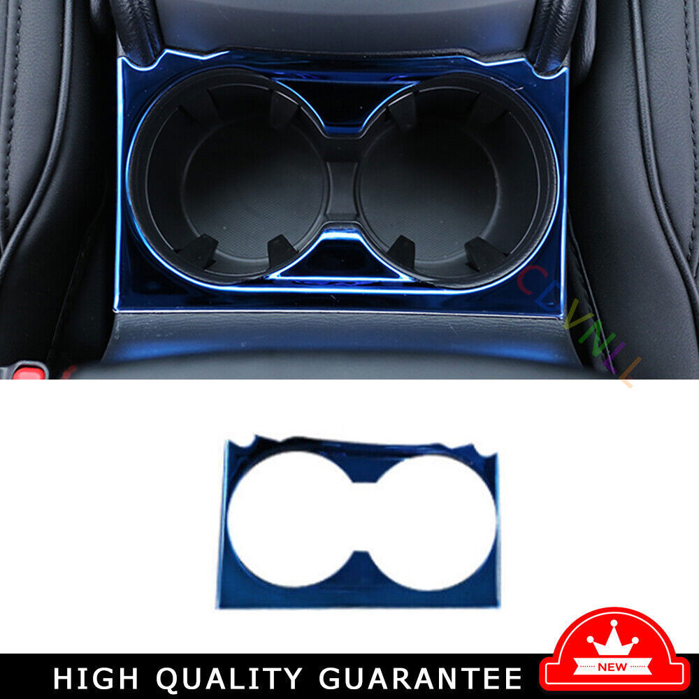 1x For Mazda CX-5 CX5 2017-24 Blue Titanium Central Console Water Cup Frame Trim