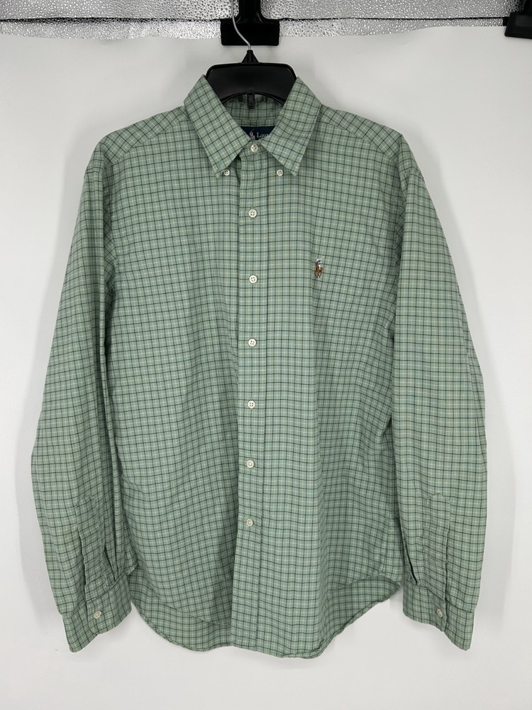 Polo Ralph Lauren Plaid Checkered Long Sleeve Button Down Shirt Classic Fit Med