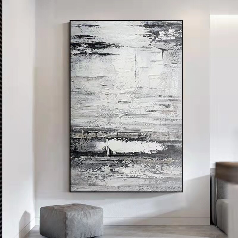 Hand painted Oil Painting Abstract Mural Large Decorative Painting Black