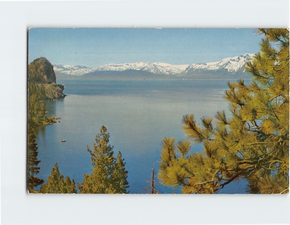 Postcard Cave Rock & Mt. Tallac Lake Tahoe California-Nevada USA