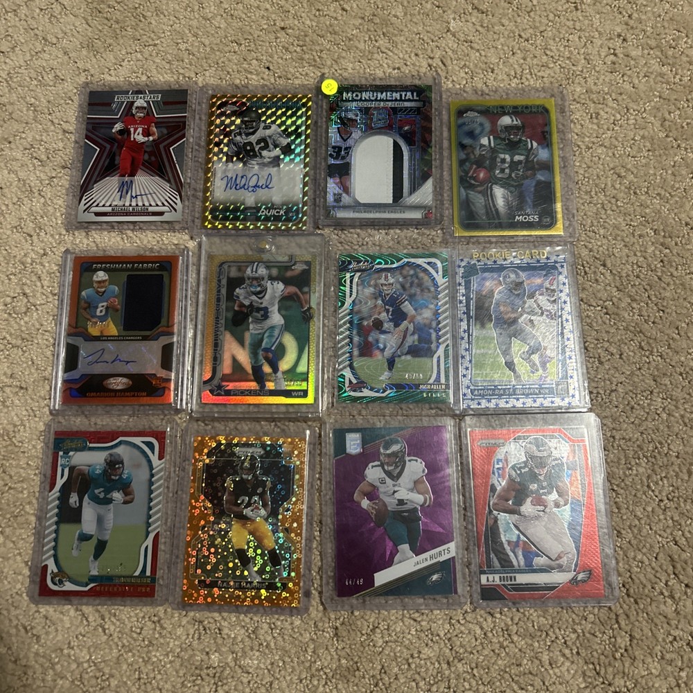 Football sports card collection stats autos numbered cards patches more