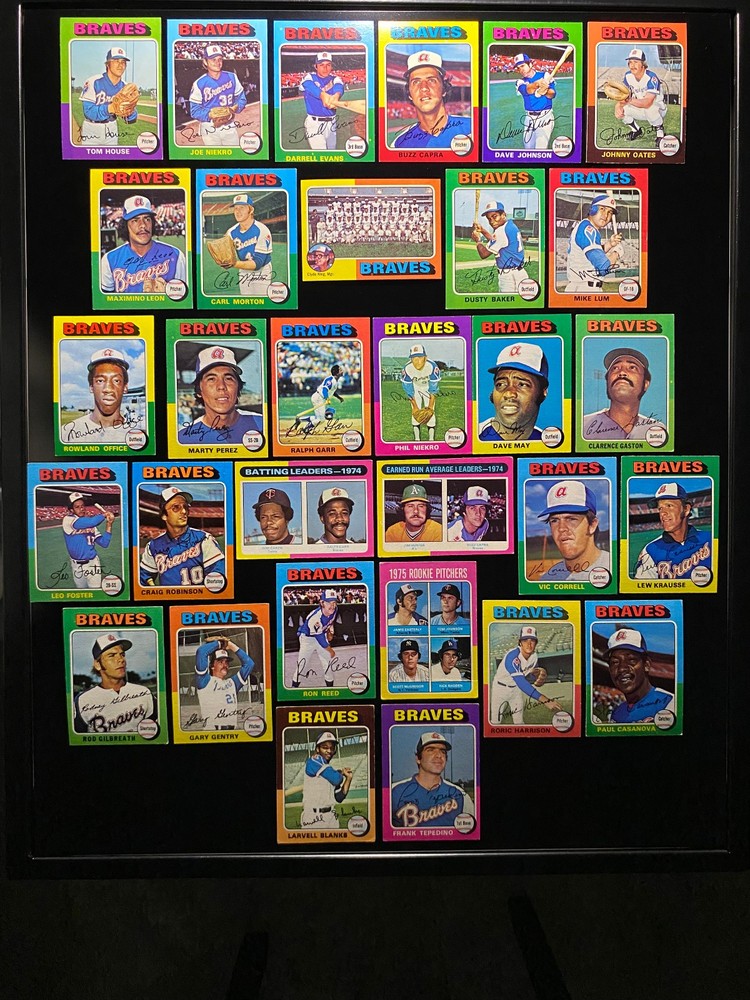 ATLANTA BRAVES 1975 Topps Team Set! (31 Cards) Niekro, Garr, Capra, Baker,+