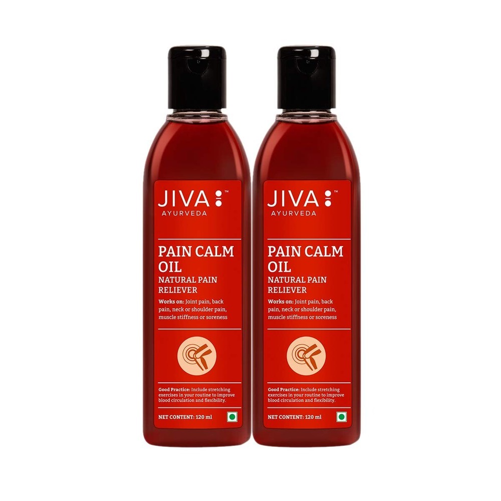 Jiva Ayurveda Pain Calm Oil - For Knee, Legs, Shoulder - 120 ML - (Pack of 2)