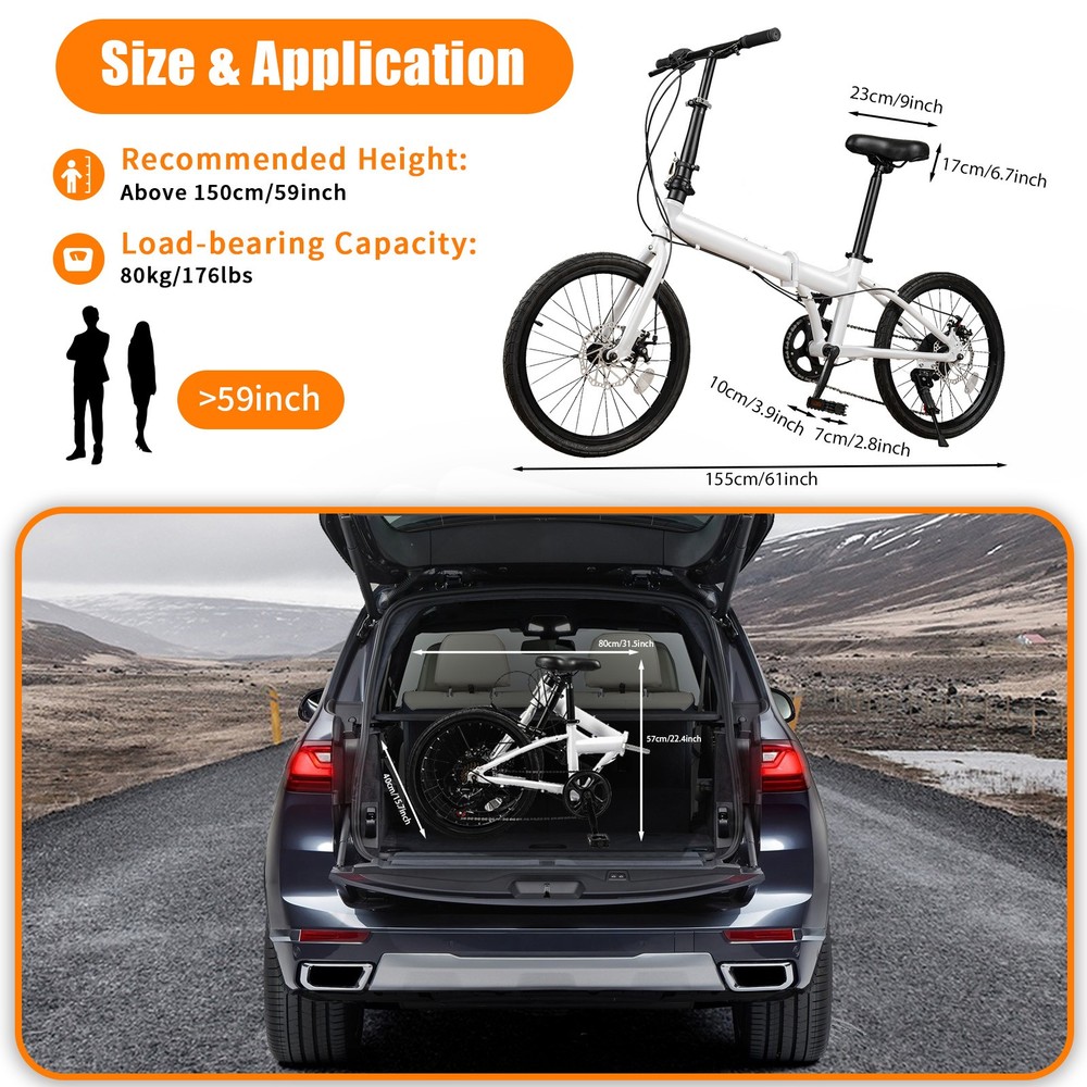Adult Folding Bikes 20 Inch Folding Mountain Bike 7 Milti Speed Men Bikes MTB