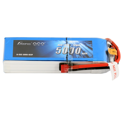 Gens Ace 5000mAh 4S1P 14.8V 45C Lipo Battery Pack With Deans Plug-image