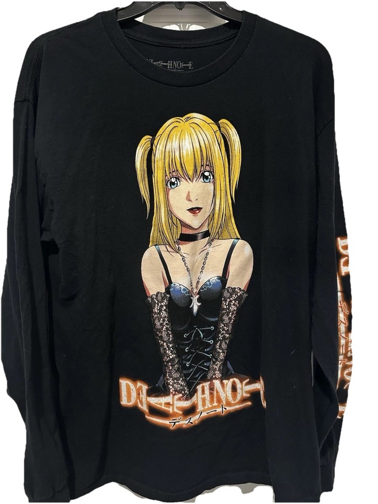 Death Note Misa Amane Shirt Mens Large Black Long Sleeve Anime Graphic Tee Top