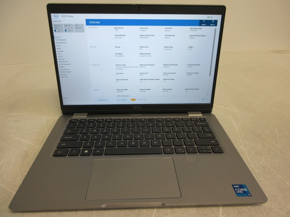 Dell Latitude 5320 Core i7-1185G7 3.00GHz 16GB 512GB Hard Drive No Power Adapter