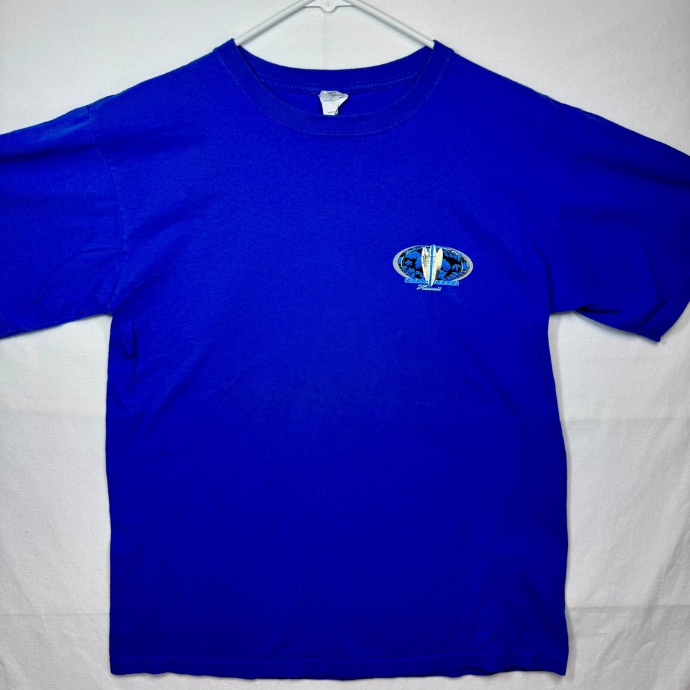 Anvil North Shore Hawaii Surfboards Graphic T-Shirt Surfing Blue Mens Sz Medium