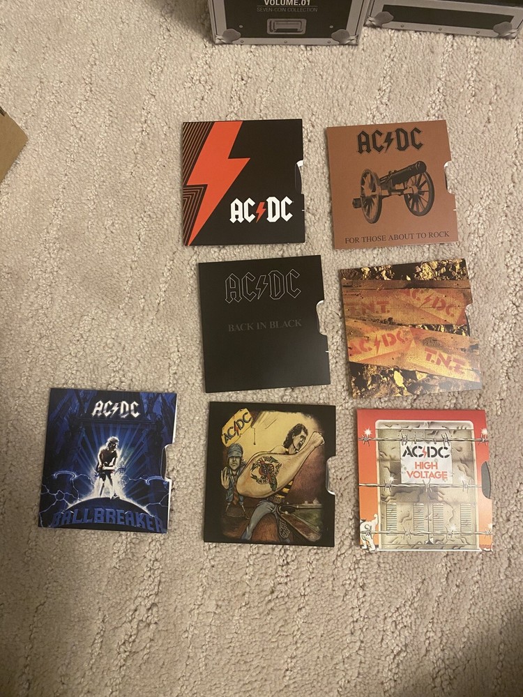 AC DC 2020 2021 Seven 7 Coin Collection 20c Colored UNC Set with Album Covers-image