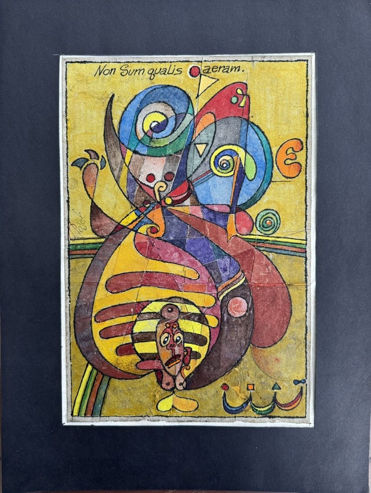 Original Russian Abstract Composition, Graphics, Postmodernism, Signed.-image