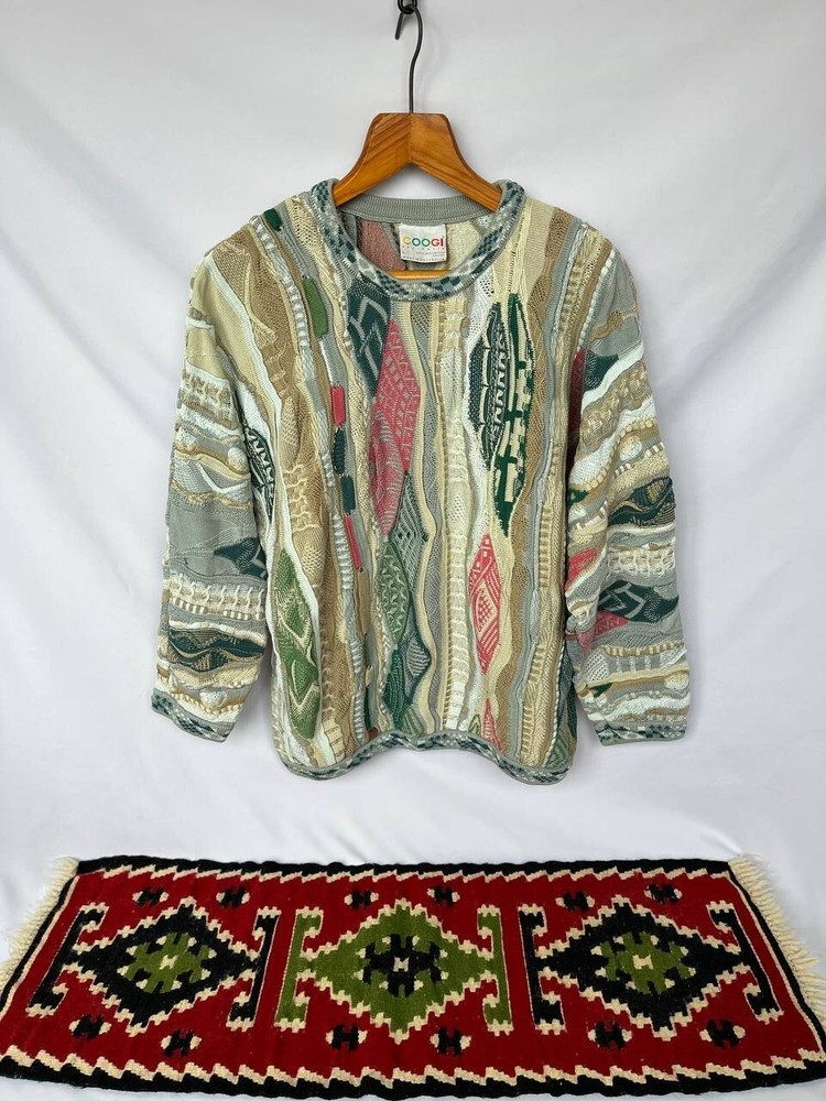 Vintage  Coogi Sweater multicolor 3d knit 80s