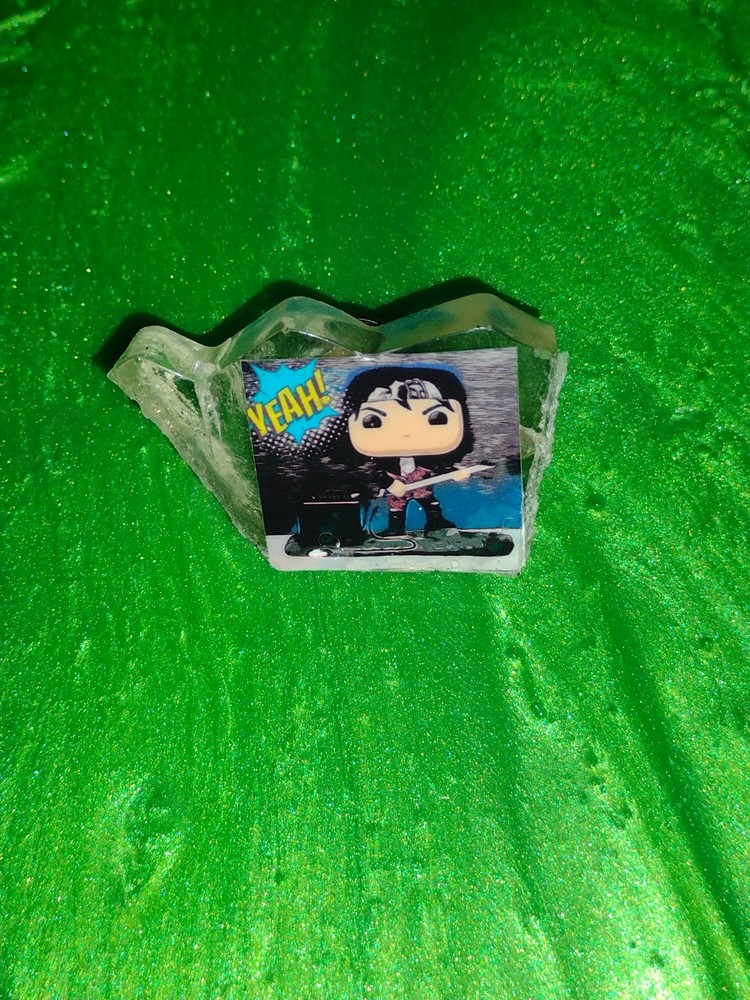 Stranger Things 4 Eddie Munson Handmade Art Pin With Beach Glass