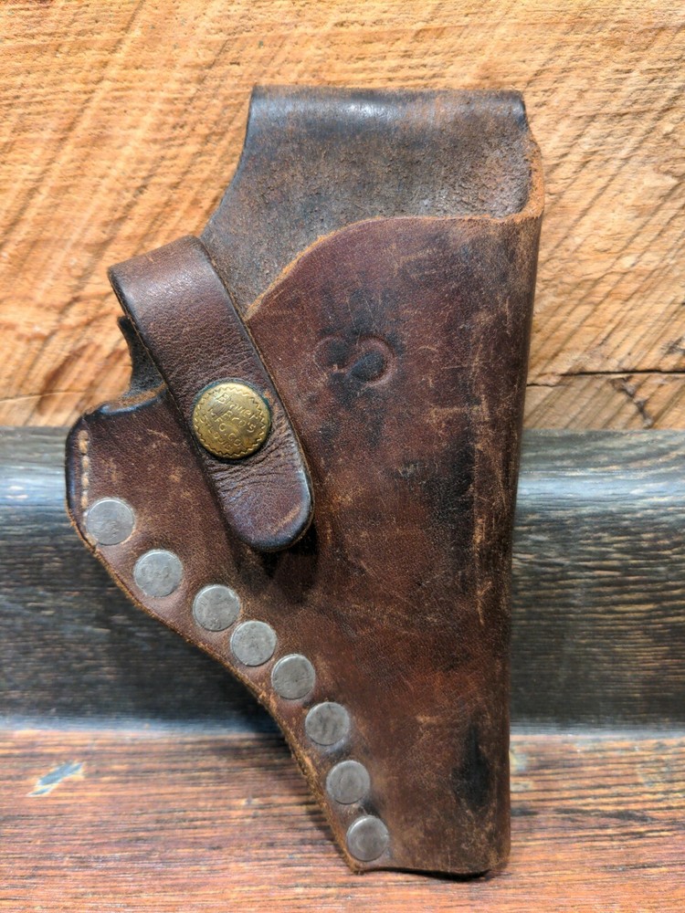 Vintage Brauer Bros St Louis Brown Leather 45 Revolver Belt Holster