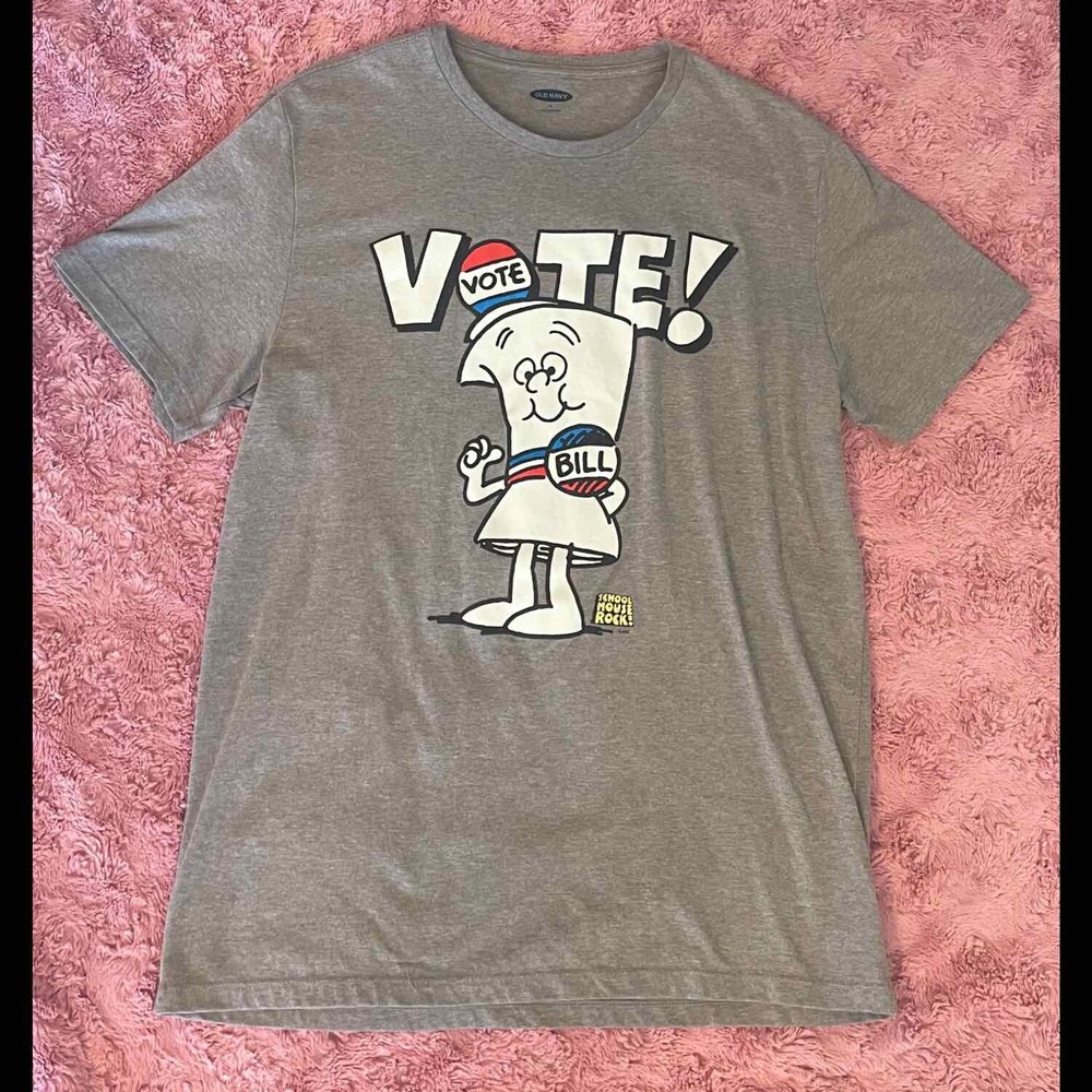 Old Navy Grey Vote School House Rock Tee