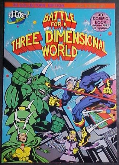 BATTLE FOR A THREE DIMENSIONAL WORLD! w/GLASSES! JACK KIRBY VF 1982 3D COSMIC